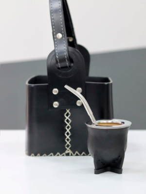 Mate Camionero + bombilla + Canasta cuero