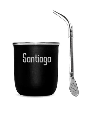 Mate de acero personalizado +bombilla