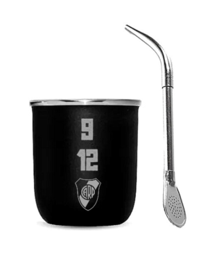 Mate de acero térmico River Plate 9 12 + Bombilla