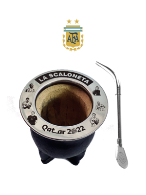 Mate camionero “La Scaloneta Qatar 2022” +bombillla picoloro