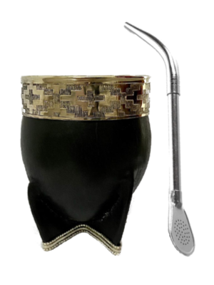 Mate imperial con base de alpaca +bombilla picoloro