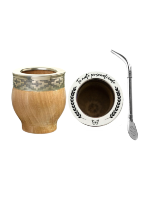 Imperial de algarrobo personalizado • bombilla acero