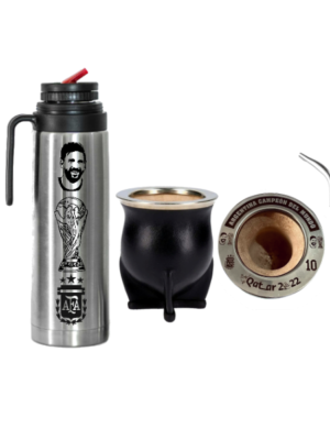Combo mate, termo y bombilla Argentina campeón