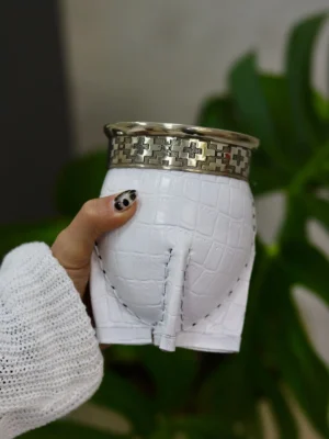 Mate imperial de alpaca blanco