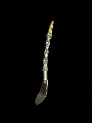 Bombillón especial de alpaca semicurvo cincelado