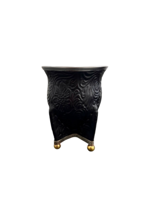 Mate camionero con cuero labrado base y bolitas