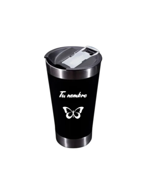 Vaso termico con tapa y destapador personalizado