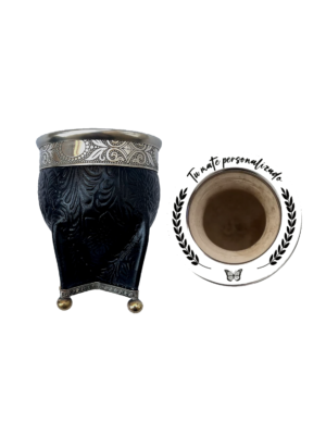 Mate imperial de alpaca con base y bolitas personalizado