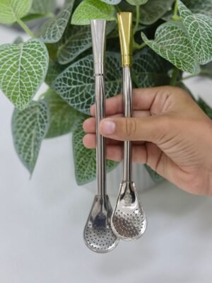 Bombilla semirecta de acero