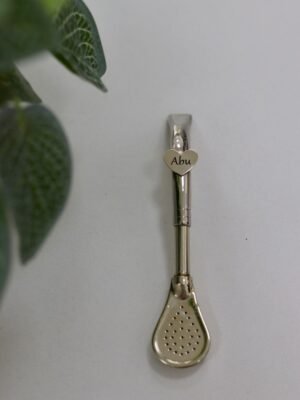 Bombilla de alpaca corazón personalizada