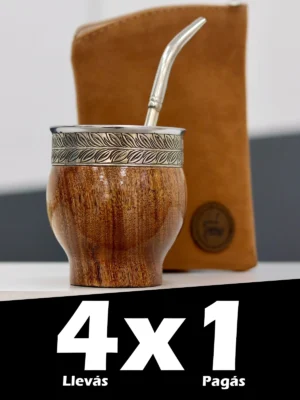 Mate imperial de algarrobo +bombilla, sobre y grabado
