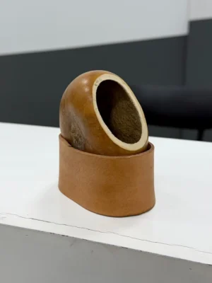 Mate galleta con base de cuero vaqueta