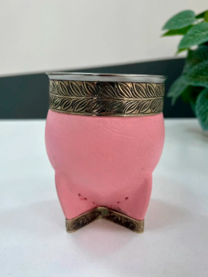 Mate imperial de calabaza Rosa con base alpaca